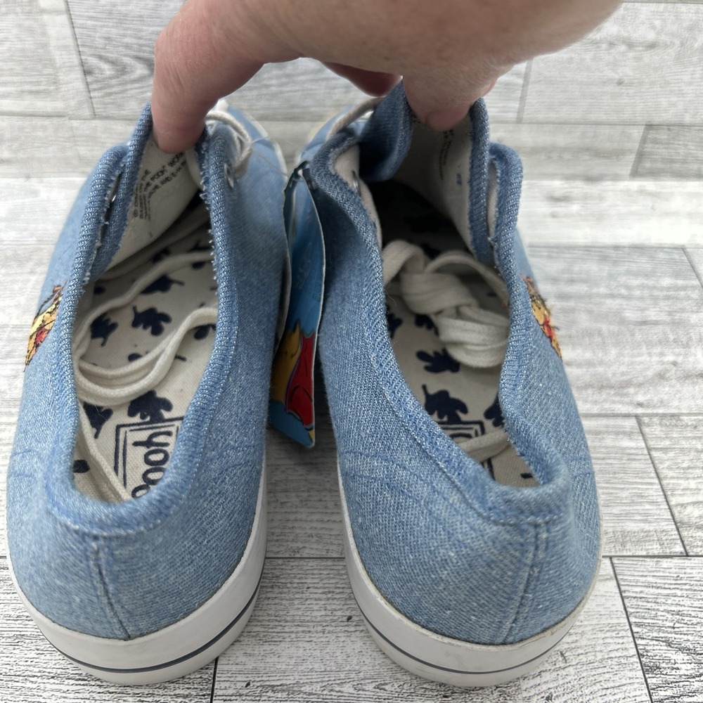 Disney Winnie The Pooh Works Tiger 90s Denim Canvas Embroidered Shoes Sz 7.5 New - Picture 8 of 16